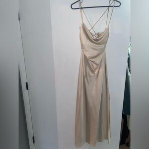 Silk cream maxi dress